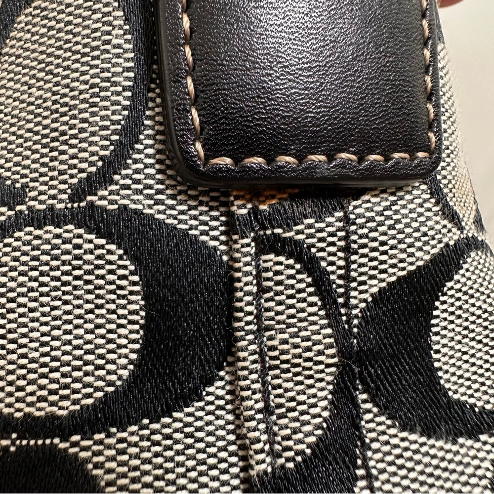 Coach Soho Signature Jacquard Black Leather Trim‎ Large Hobo Vintage Y2K - Picture 13 of 14